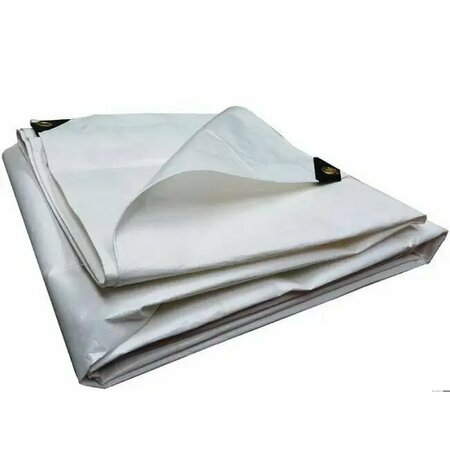 TARPS NOW 6 ft x 30 ft Heavy Duty 12 Mil Tarp, White, Reinforced Polyethylene CSP12W-0630